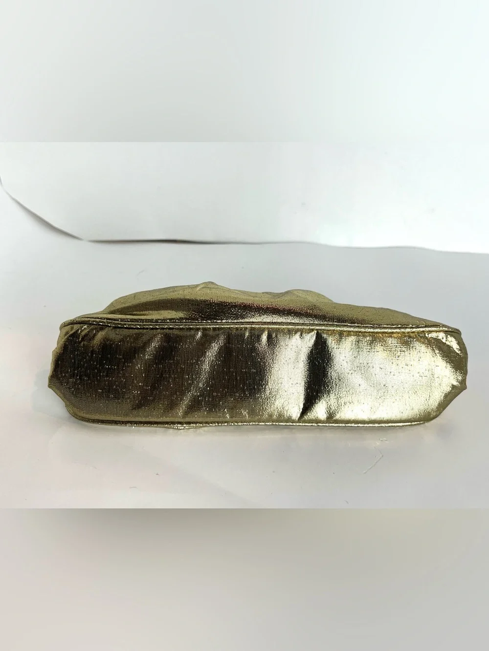 Gold Floral Accent Evening Clutch with Chain Strap by Sondra Roberts